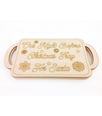 18mm Router Cut MDF 'Our Night Before Christmas Tray For Santa' Christmas Eve Tray with Laser Panel 